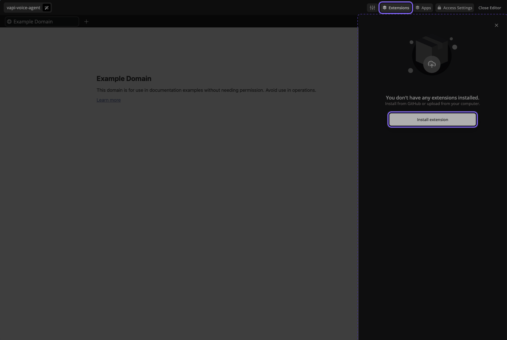 Install extension on Webfuse