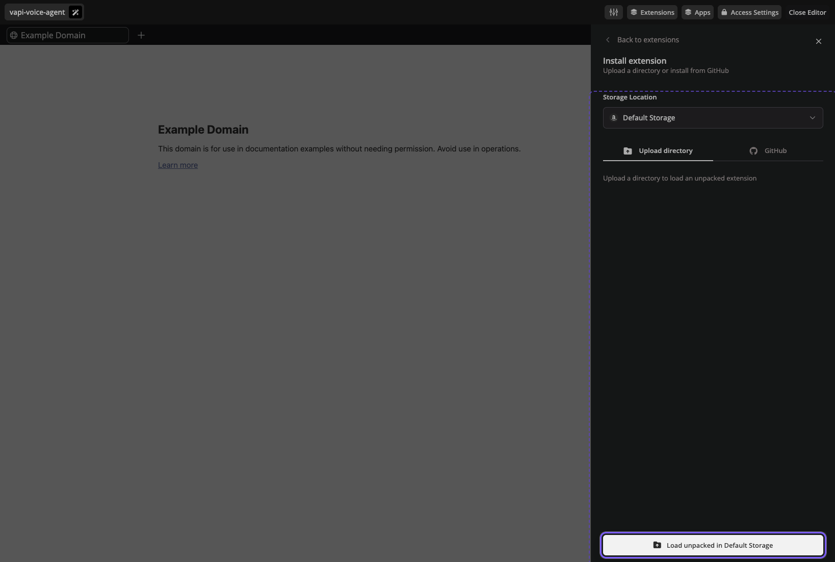 Install extension on Webfuse