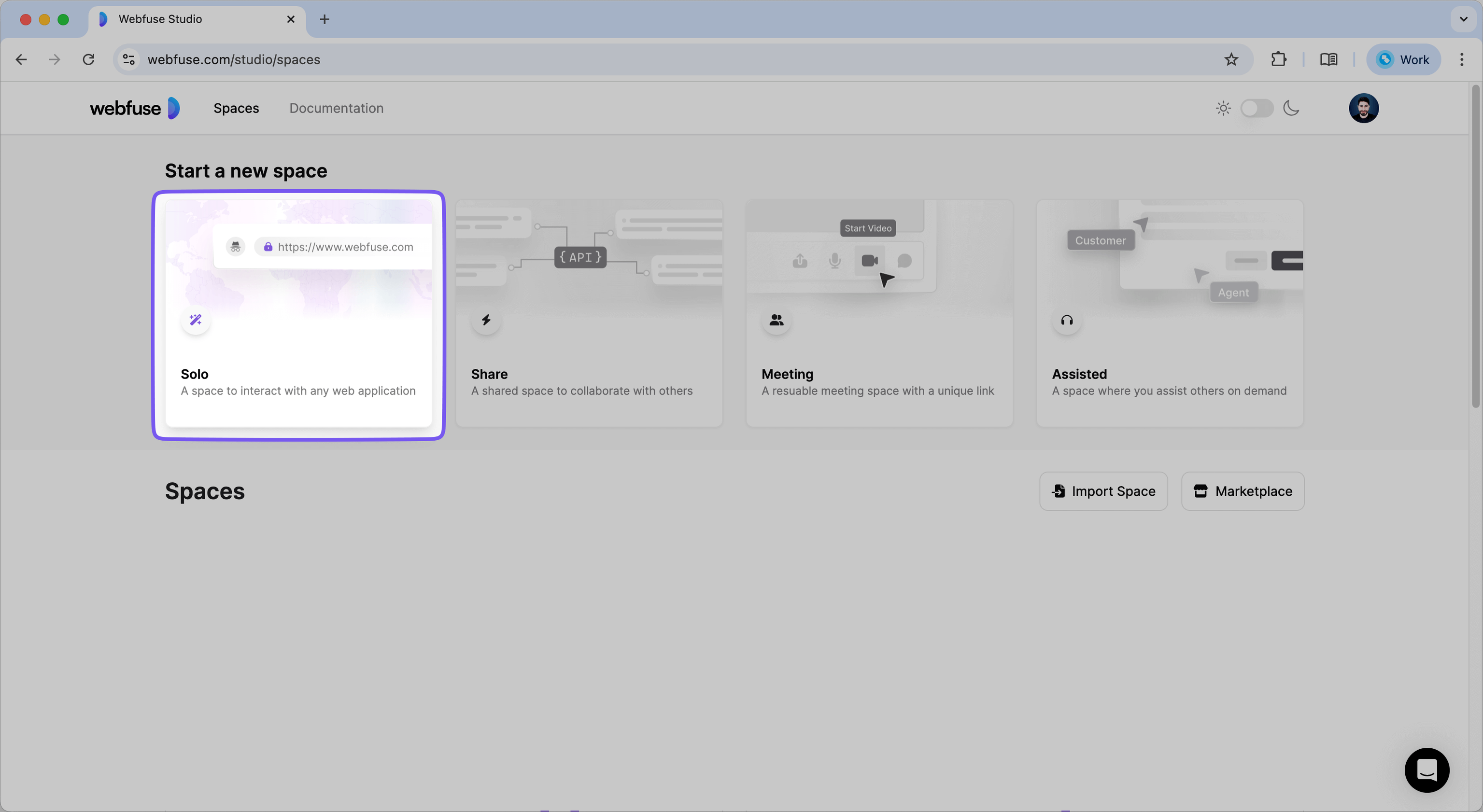 Create a Webfuse SPACE