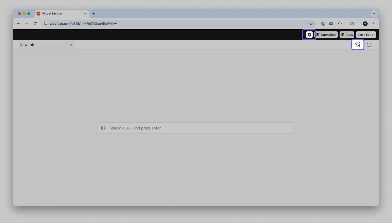 Webfuse Space settings navigation menu with Permissions tab access for URL parameter configuration