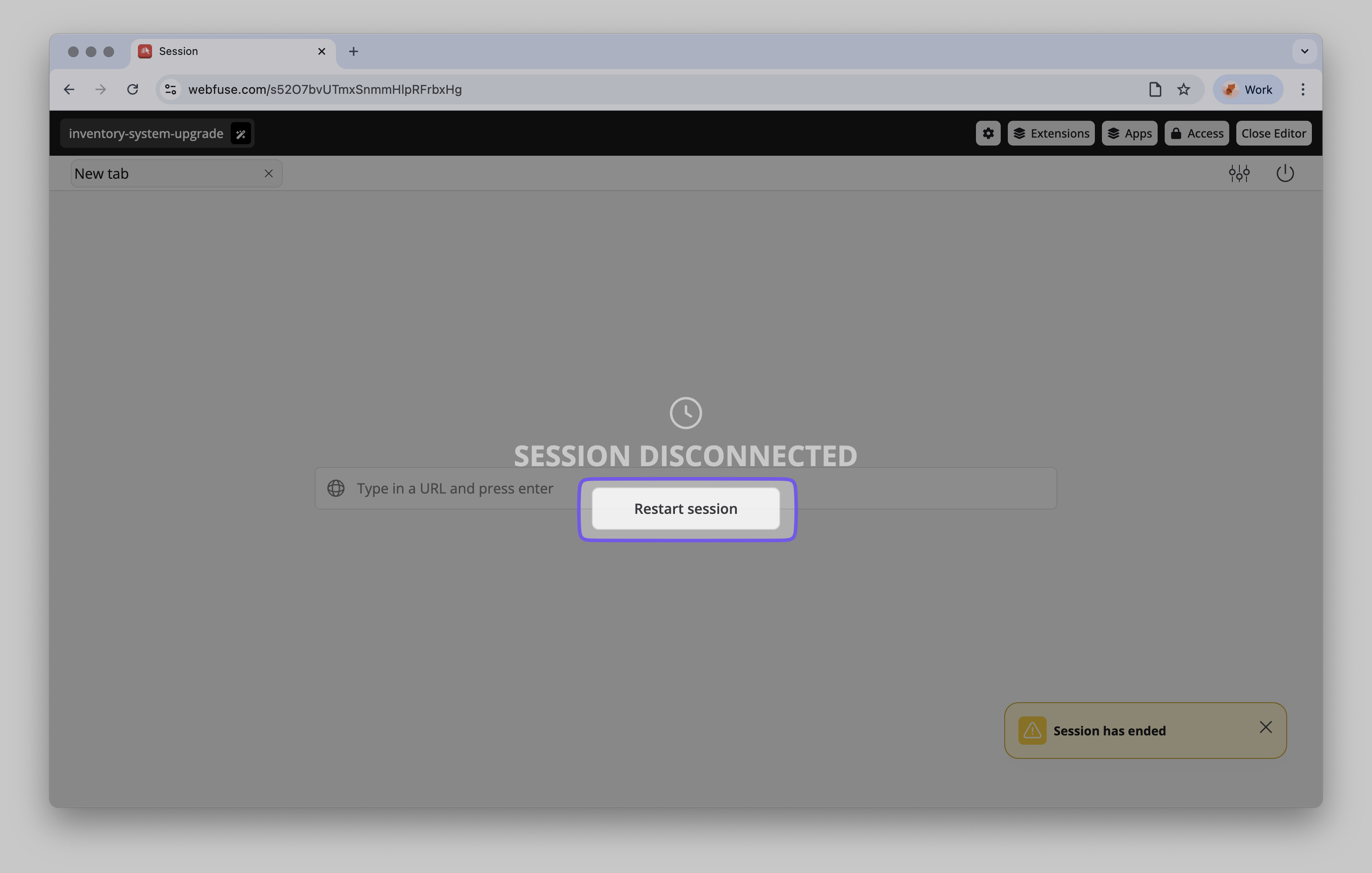 Selecting the extension folder for upload.