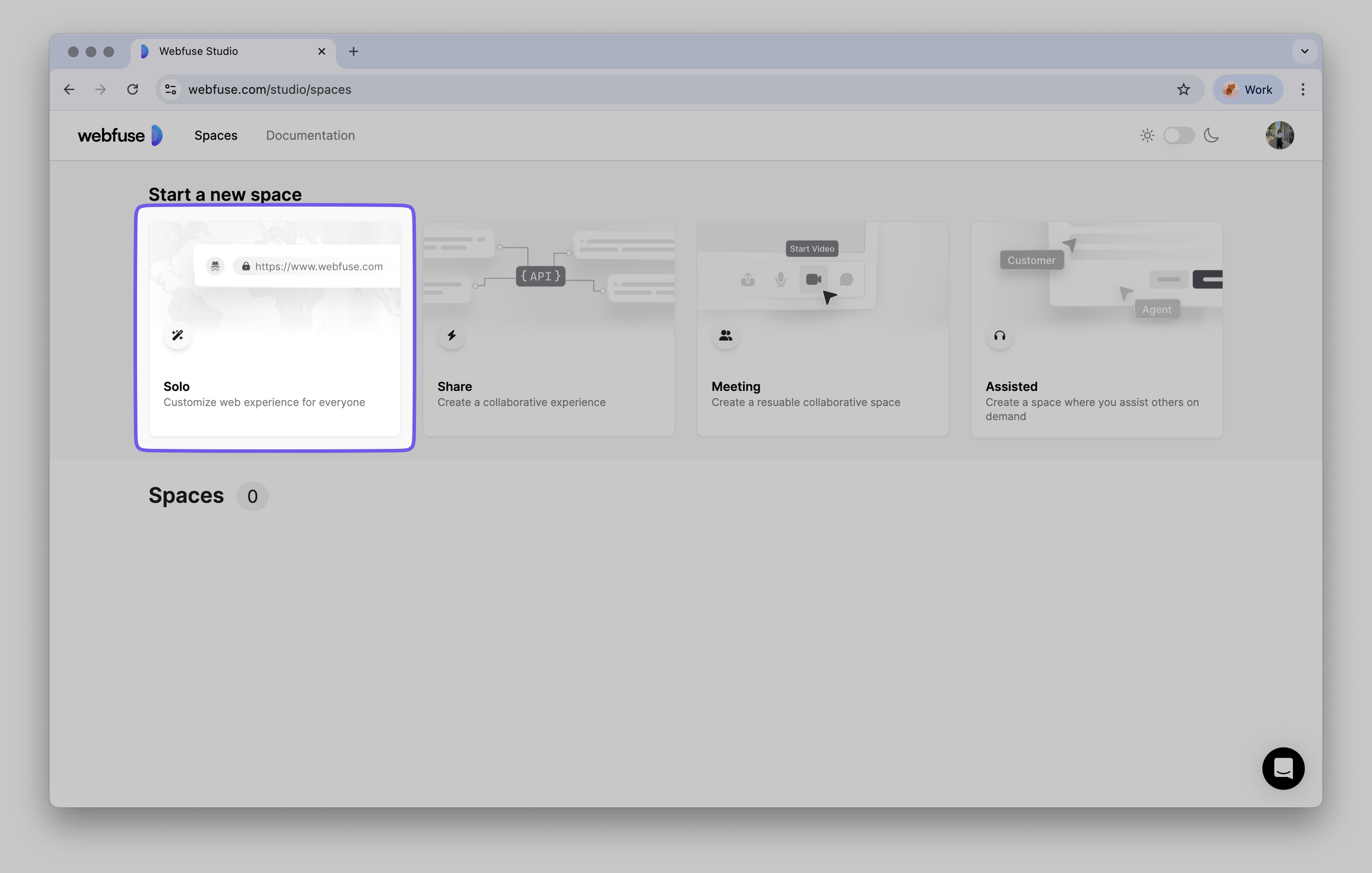 Creating a new Webfuse Space
