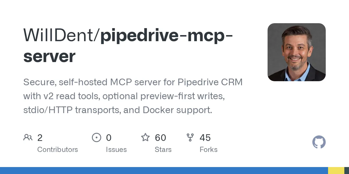 WillDent/pipedrive-mcp-server on GitHub