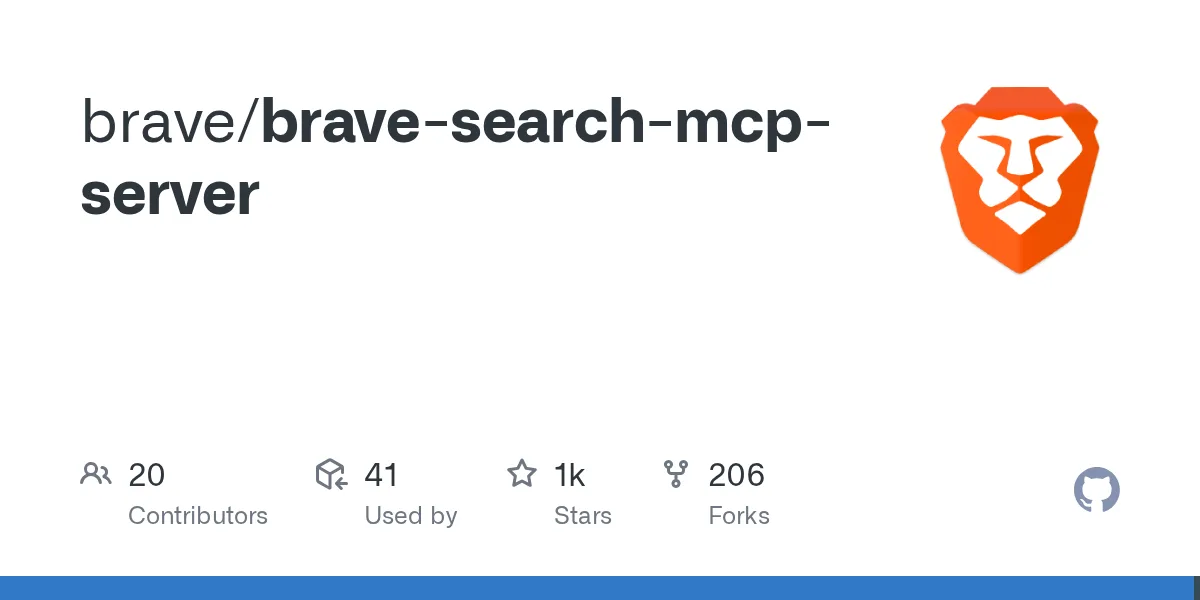 brave/brave-search-mcp-server on GitHub