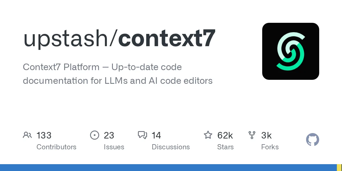 upstash/context7 on GitHub