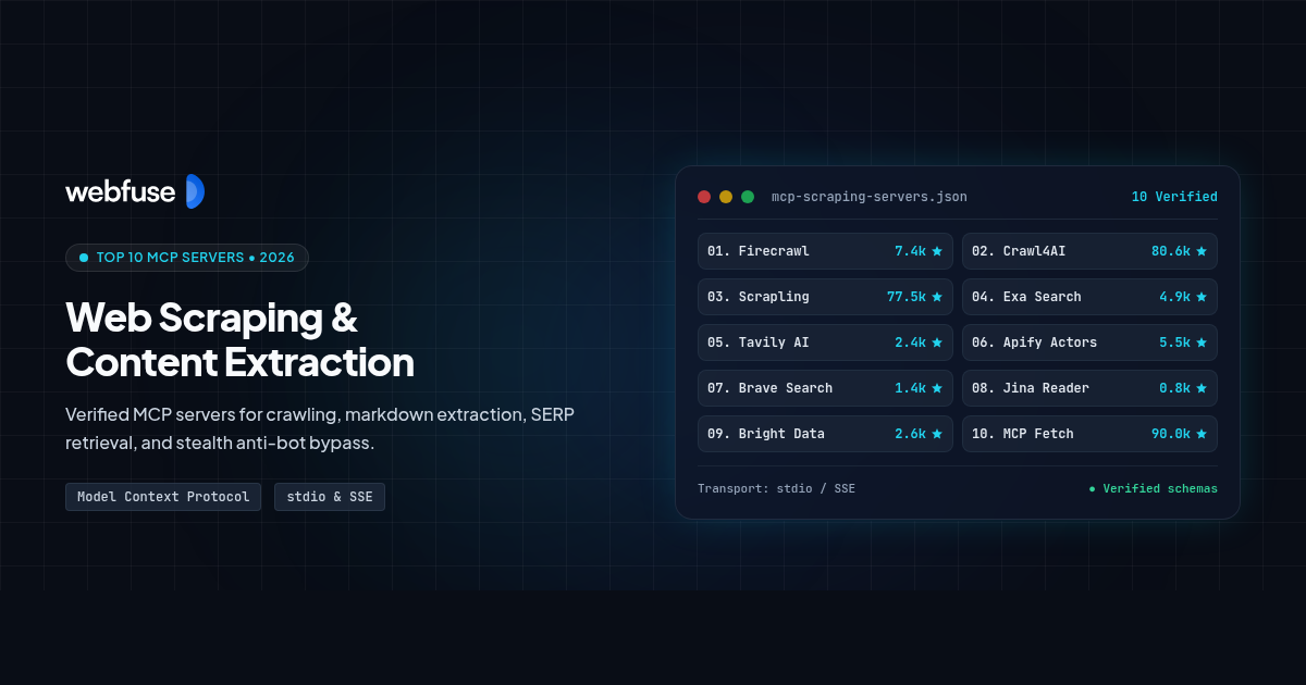 Top 10 Web Scraping & Content Extraction MCP Servers for AI Agents (2026)